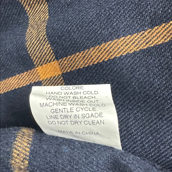 NWOT Navy and Orange Plaid Midi Dress with Belt, Multiple Sizes - Picture 11 of 11